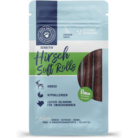 Produktbild von Pets Deli Snack Sensitiv Soft-Rolls Hirsch Kausnack für Hunde hypoallergen mit hohem Fleischanteil und Monoprotein