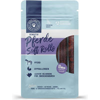 Produktbild von Pets Deli Snack Sensitiv Soft-Rolls Pferd Kausnack für Hunde hypoallergen und monoproteinreich 100g