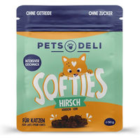 Produktbild von Pets Deli Snack Sensitiv Softies Hirsch und Ente für Senioren Katzen Leckerli 50g