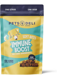 Produktbild von Pets Deli Snack Soft Bites Immune Boost für Hunde mit Huhn und hohem Fleischanteil Adult 3x300g - 3 x 300 g