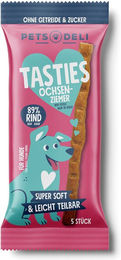 Produktbild von Pets Deli Snack Tasties Ochsenziemer Kausnack für Hunde mit hohem Fleischanteil - 25 x 75 g