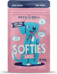 Produktbild von Pets Deli Softies Belohnungssnack Huhn und Lachs für Hunde 90g - 90 g