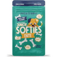 Produktbild von Pets Deli Softies Junior Belohnungssnack für Hunde mit Ente und Huhn 200g - 200 g