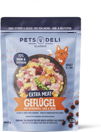 Produktbild von Pets Deli Trockenfutter Geflügel für Katzen Adult Getreidefrei und Zuckerfrei 400g - 400 g
