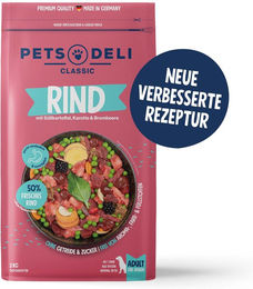 Produktbild von Pets Deli Trockenfutter Rind für Hunde Adult Getreidefrei und Zuckerfrei 4kg - 2 x 2 kg