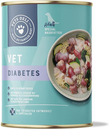 Produktbild von Pets Deli VET Diabetes Nassfutter für Senioren Hunde Huhn Getreidefrei und Glutenfrei 400g Dose - 400 g
