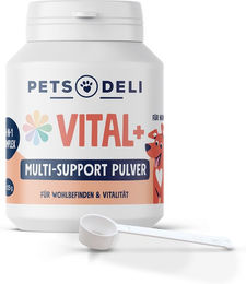 Produktbild von Pets Deli Vital+ Multi-Support Pulver für Senioren zur Unterstützung von Gelenken, Haut, Fell und Verdauung 125g