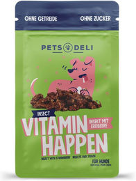 Produktbild von Pets Deli Vitaminhappen Insekt mit Apfel und Erdbeere Hypoallergener Belohnungssnack für Senioren 50g - 50 g