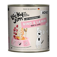 Produktbild von Pets Nature Lucky Jim Classic Hundefutter Adult Rind und Lamm 800g mit hohem Fleischanteil glutenfrei und ohne Zucker