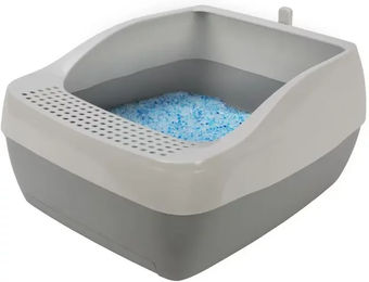 Produktbild von PetSafe Crystal Deluxe Katzentoilette offene Schalentoilette aus Kunststoff Grau - 1 Stk.