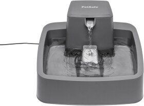 PetSafe Drinkwell Trinkbrunnen für Hunde und Katzen mit dualem Filtersystem aus BPA-freiem Kunststoff, 3,7 Liter, Grau - 3,7 l – Bild 1 von 9