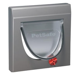 PetSafe Klassische Manuelle Katzenklappe mit 4 Verschlussoptionen und Tunnel in Grau – Bild 1 von 7