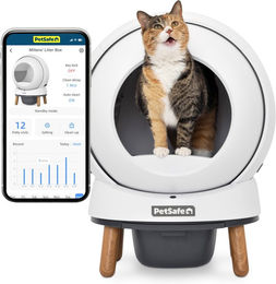 PetSafe ScoopFree SmartSpin Selbstreinigende Katzentoilette mit App-Steuerung und WiFi in Weiß – Bild 1 von 11