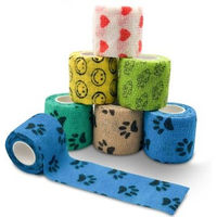 Produktbild von Petsation Bandagen Motiv Bunt aus Baumwolle für Gelenke Haut und Fell 6 Stück 5cm x 4,5m