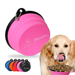 PETSATION Faltbarer Reisenapf für Hunde als Fress- und Trinknapf in Rosa 1000ml + 350ml - 2 x 1000 ml – Bild 1 von 2