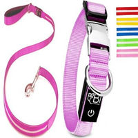 Produktbild von Petsation LED Leuchthalsband und Leine für Hunde in Pink Größe M (38-50 cm)