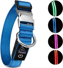 Petsation Leuchthalsband für Hunde aus Nylon in Blau Größe S - 1 Stk. – Bild 1 von 3