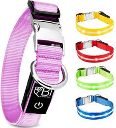 Petsation Leuchthalsband für Hunde aus Nylon in Rosa Größe L - 1 Stk. – Bild 1 von 2
