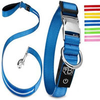 Produktbild von Petsation Leuchthalsband mit Leine aus Nylon in Blau Größe XS