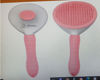 Petsation Tierbürste mit One-Touch-Reinigung weiß rosa – Bild 1 von 2