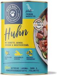 Produktbild von PetsDeli Premium Nassfutter Huhn Sensitive für erwachsene Hunde 400g Dose