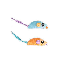 Petstages Catnip Chew Mice Zahnpflege-Spielzeug für Katzen aus Stoff in Bunt 4er-Pack – Bild 1 von 2