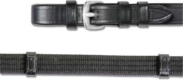 PetStar Gurtzügel mit Stegen aus Leder für Warmblut Pferde in Schwarz – Bild 1 von 2