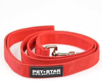 PetStar Hundeleine aus Nylon in Rot passend zum Netzgeschirr 20 mm – Bild 1 von 3