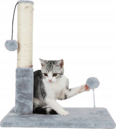 PETSTORY Kratzsäule für Katzen aus Plüsch und Sisal in Grau – Bild 1 von 1