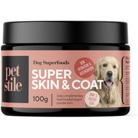 Produktbild von Petsy Labs Petstile Super Skin & Coat Haut-Fell-Supplement für Hunde mit Fischkollagen und Fischöl als Pulver - 100 g