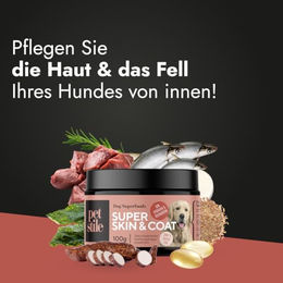 Petsy Labs Petstile Super Skin & Coat Haut-Fell-Supplement für Hunde mit Fischkollagen und Leinsamen 300 g - 3 x 100 g – Bild 1 von 7