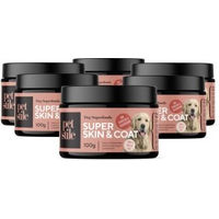 Produktbild von Petsy Labs Petstile Super Skin & Coat Haut-Fell-Supplement für Hunde mit Fischkollagen und Leinsamen 6 x 100g - 6 x 100 g