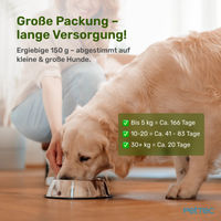 Produktbild von PetTec Gelenktabletten für Hunde mit MSM, Chondroitinsulfat und Glucosamin 150g - 150 g