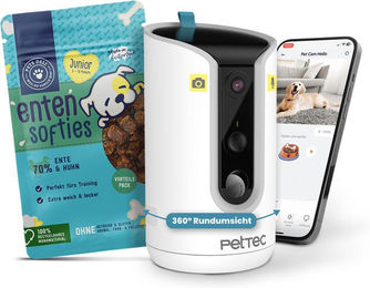 Produktbild von PetTec Hello Cam Haustier-Kamera mit Junior Enten Softies Belohnungssnack 200g - 200 g