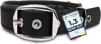PetTec Hundehalsband aus Kunstleder für kleine Rassen schwarz XS wasserfest - 1 Stk. – Bild 1 von 8