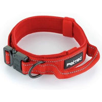 Produktbild von PetTec Hundehalsband und Schleppleine Set aus Neopren und Nylon rot S wasserabweisend - 1 Stk.