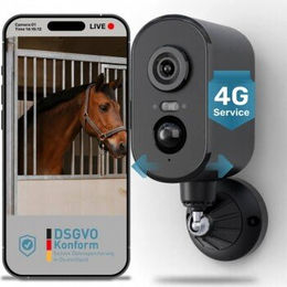Produktbild von PetTec Pet Cam 4G/LTE Haustier-Überwachungskamera mit Akku in Schwarz