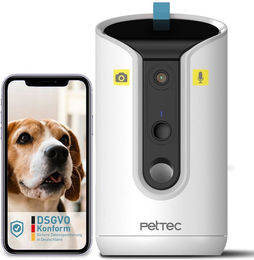 PetTec Pet Cam Hello Haustierkamera mit 360 Grad Rundumansicht und Leckerlieauswurf für Hund und Katze – Bild 1 von 10