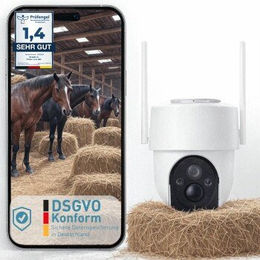 PetTec PetCam Free'n 360 4G LTE Überwachungskamera für Outdoor mit Akku, 3MP Ultravision, Bewegungserkennung und IP65 Schutz – Bild 1 von 13