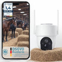 Produktbild von PetTec PetCam Free'n 360 4G LTE Überwachungskamera für Outdoor mit Akku, 3MP Ultravision, Bewegungserkennung und IP65 Schutz