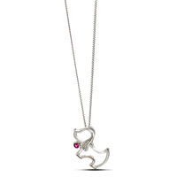 Produktbild von Pettimania Halskette mit Anhänger für Hunde mit pinkem Stein in Silber