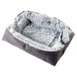 Pettimania Hundebett Grau aus Plüsch Größe S für kleine Hunde – Bild 1 von 7