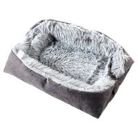 Produktbild von Pettimania Hundebett Grau aus Plüsch Größe S für kleine Hunde
