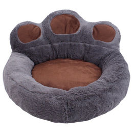 Produktbild von Pettimania Hundebett Pfote aus Plüsch grau Größe S