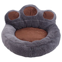 Produktbild von Pettimania Hundebett Pfote aus Plüsch grau Größe S