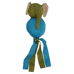 Pettimania Hundespielzeug Elefant aus Baumwolle mit Squeaker in Türkis und Grün – Bild 1 von 5