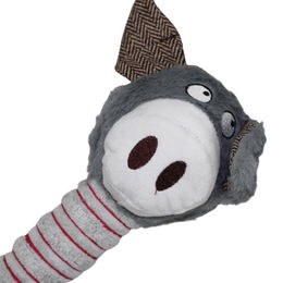 Pettimania Hundespielzeug Schwein aus Plüsch mit Squeaker Grau 32cm – Bild 1 von 7