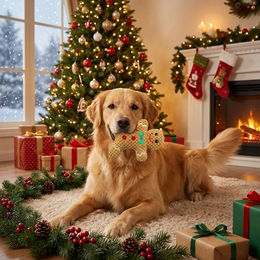 Pettimania Hundespielzeug X-Mas Lebkuchenmann aus Plüsch für kleine Hunde Braun 16,5cm – Bild 1 von 3