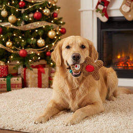 Pettimania Hundespielzeug X-Mas Rentier aus Stoff in Rot und Braun – Bild 1 von 4