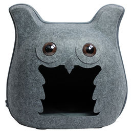 Pettimania Katzenhöhle aus Filz in Eulenform grau – Bild 1 von 5